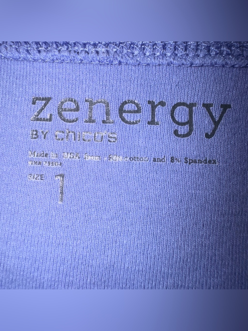 Zenergy By Chicos Knit 3/4 Sleeve Embellished Top Lilac Silver Size 1(M 8-10) - Picture 9 of 13